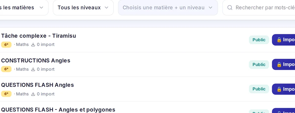 La base de fichiers et son bouton Importer