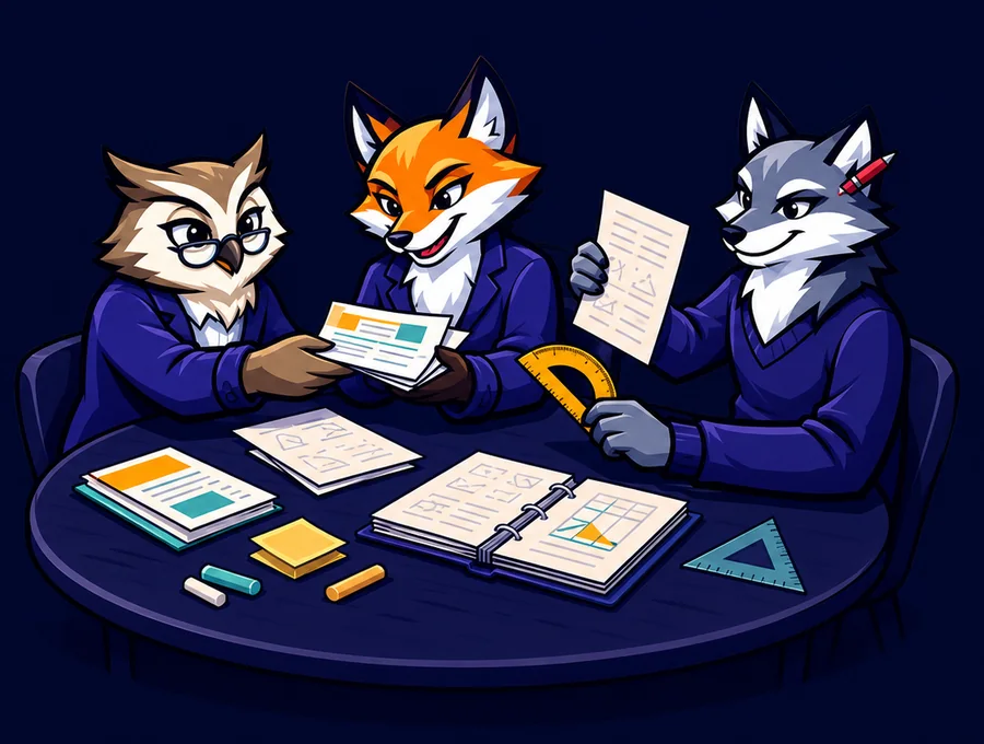 Les mascottes des statuts du Coin du Prof